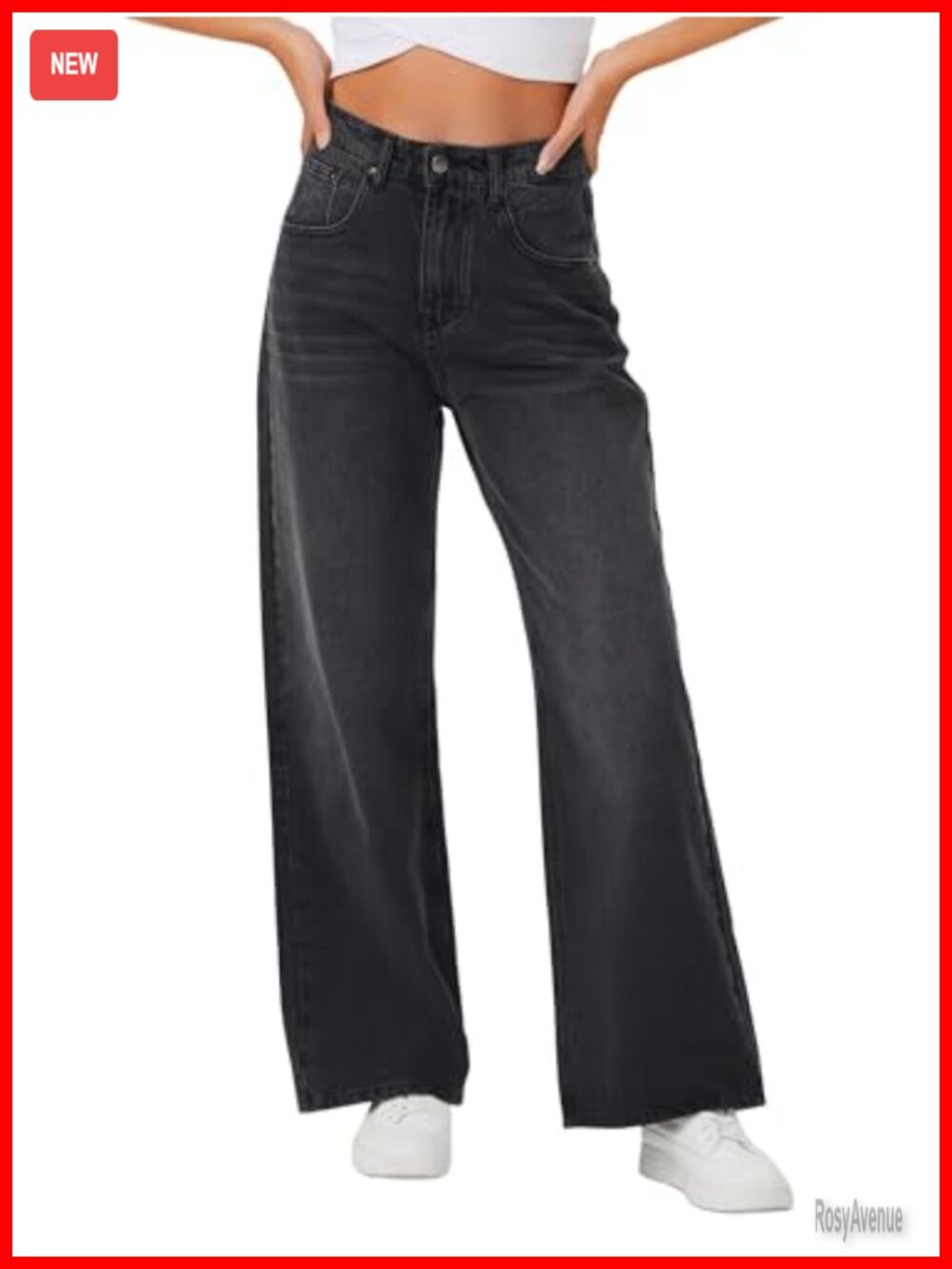 Women's High Rise Wide Leg Baggy Boyfriend Jeans Loose Denim Y2K Pants